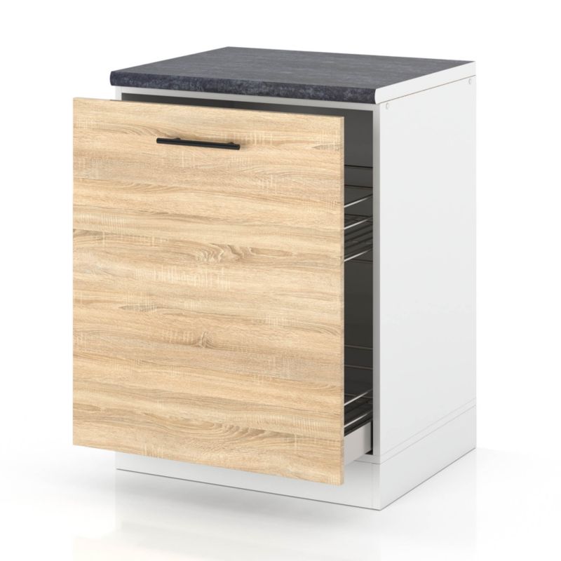 Szafka Kuchenna Hurtownia-Mebli Stojąca Cargo D60 CARGO sPremium 60cm Biały Mat Dąb Sonoma 60x52x85 cm 1szt.