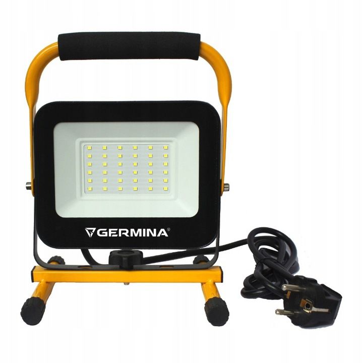 Naświetlacz LED Germina 30W na niskim statywie przenośny lampa robocza IP65 1szt.