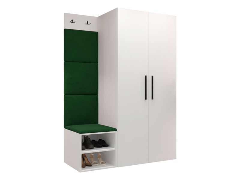 Garderoba MIRJAN 24 Medi IV biały + zielony 1 kpl.