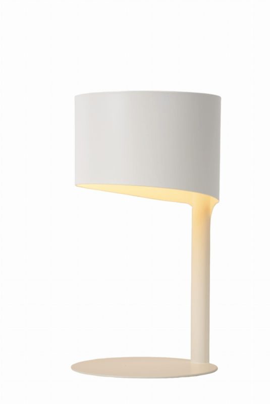 Lampka stołowa Lucide Knulle biała 1 x E14 x 40W IP20 wym: 28.5 x 15 x 15 cm metal - 1 szt.
