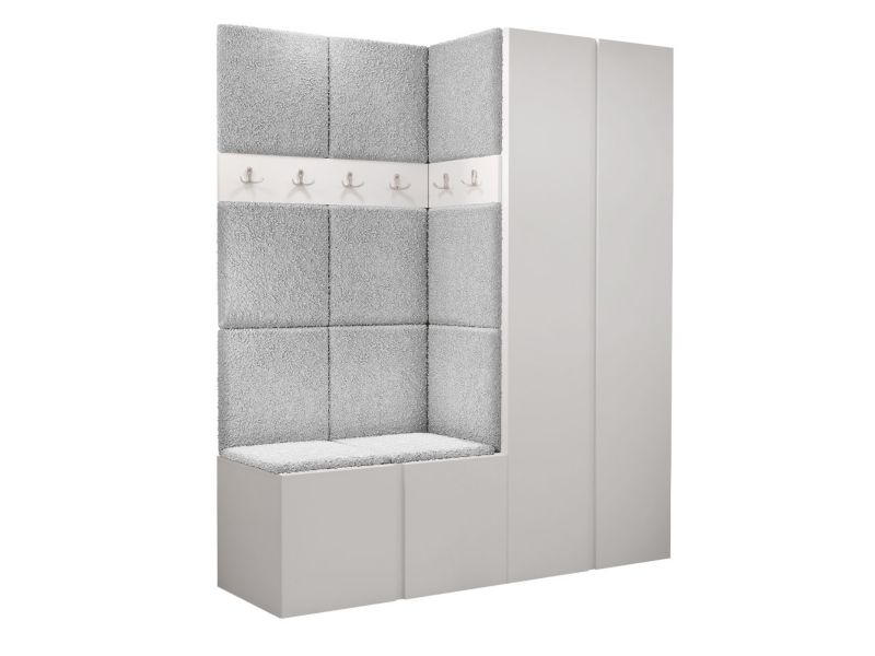 Garderoba MIRJAN 24 Orion III biały + szara bukla 1 kpl.