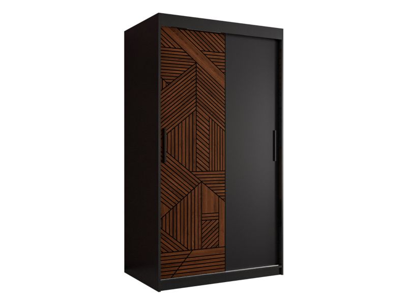 Szafa MIRJAN 24 Marsylia I 100 z szufladami czarny mat/orzech ciemny 1 szt.