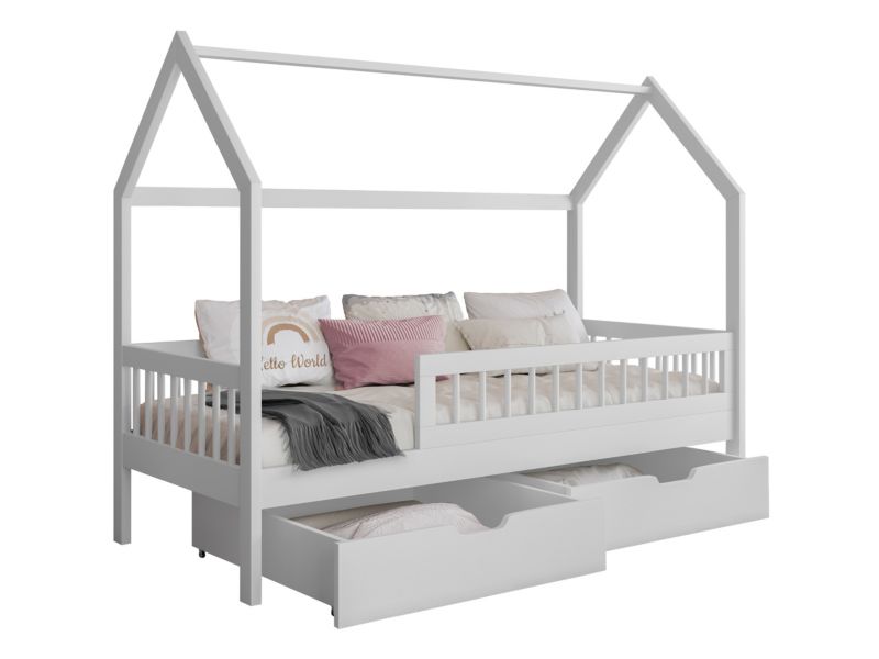 Łóżko dziecięce z barierką MIRJAN 24 Gaja 90x200 biały 1 szt.