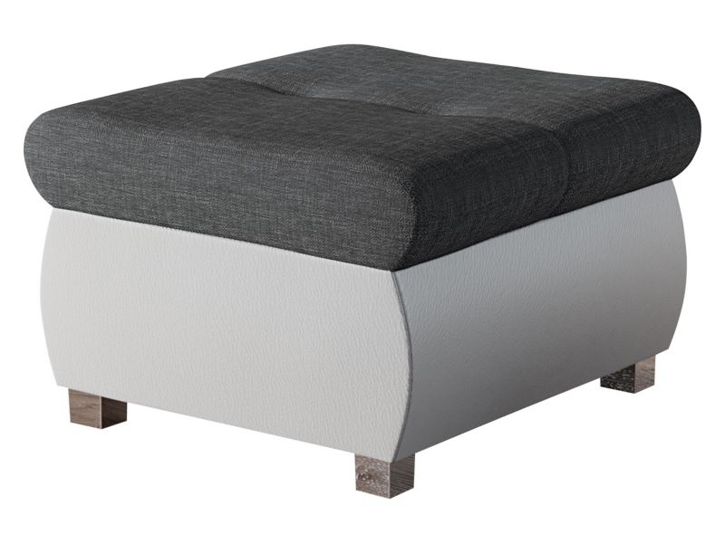 Pufa MIRJAN 24 Orkan Mała biała ekoskóra/grafitowy 1 szt.