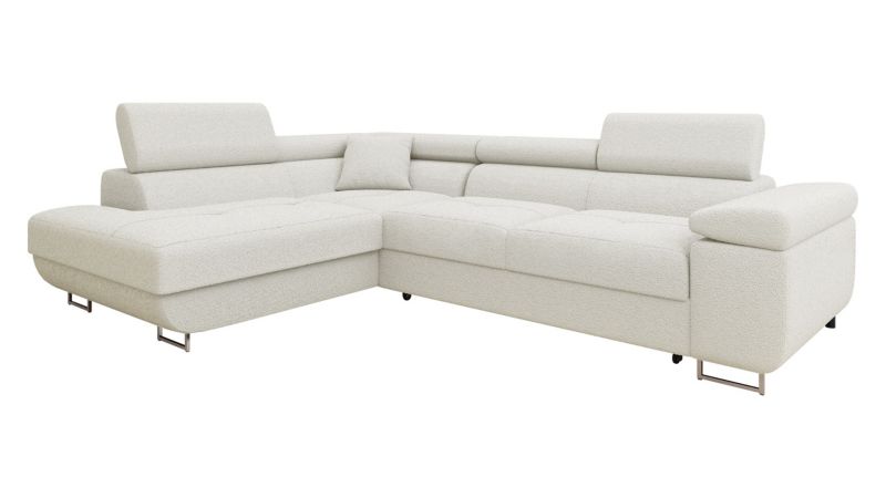 Narożnik z funkcją spania MIRJAN 24 Torezio Premium lewy śmietankowa bukla 1 szt.