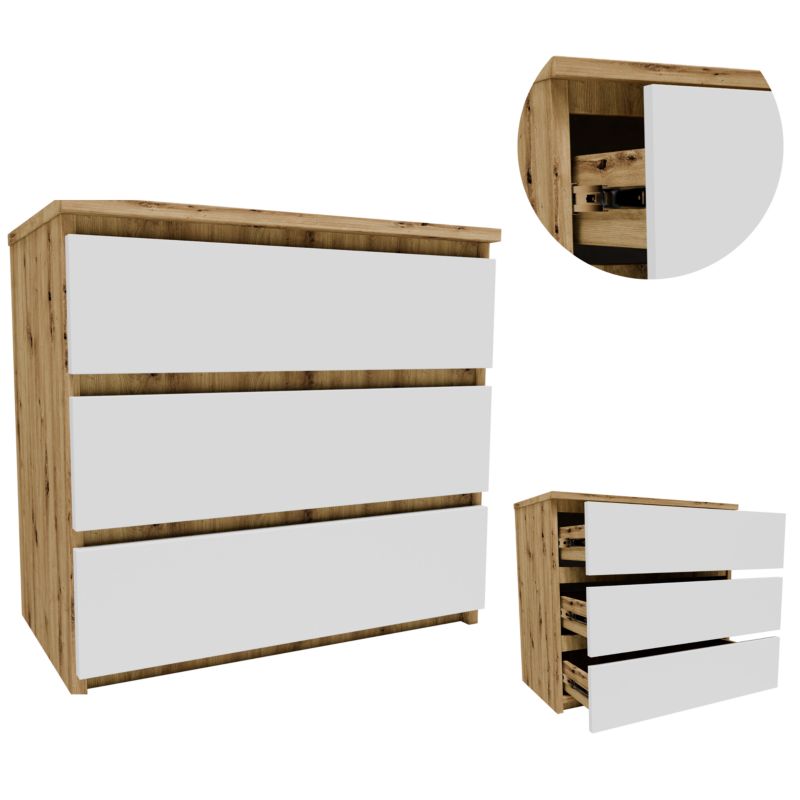 Szafka Matkam nocna CL360ABI komoda dąb artisan-biały 1 szt.