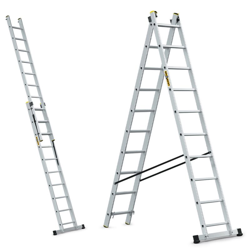 Drabina aluminiowa wielofunkcyjna DRABEST 2x10 stopni profesjonalna 1 szt.