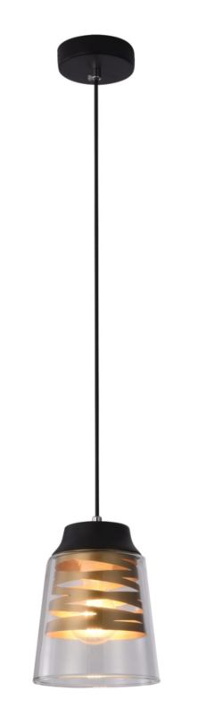 Lampa sufitowa Candellux Fresno czarno-przezroczysty wym: 120 x 15,5 x 15,5 cm 1xE27 x 60W 1 szt.