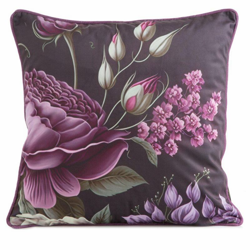 Poszewka Velvet/120 Eurofirany dekoracyjna na poduszkę 45x45 cm Fioletowa 1 szt.