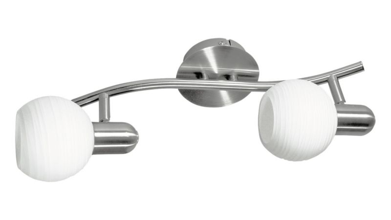 Oprawa sufitowa spot Rabalux Aurel chrom satynowany-biały wzorzysty 2 x E14 x 40W IP20 wym: 15 x 35 x 15 cm - 1 szt.