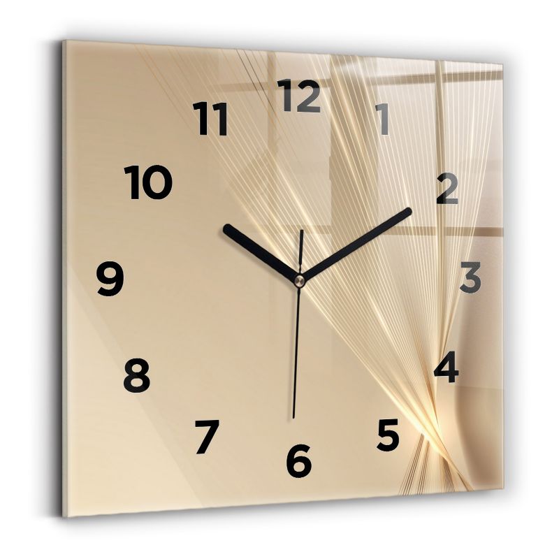 Zegar Wallfluent 30x30 cm Abstrakcyjne światło z czarnymi wskazówkami 1 szt.