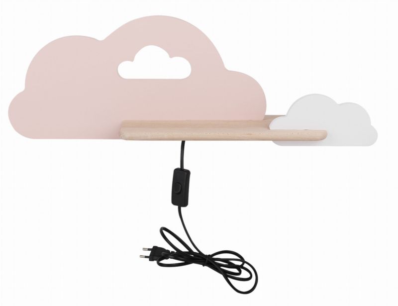 Kinkiet ścienny Candellux Cloud różowo-biały-jasne drewno LED 5W 4000K 250lm IP20 wym: 18,5 x 53 x 12 cm - 1 szt.