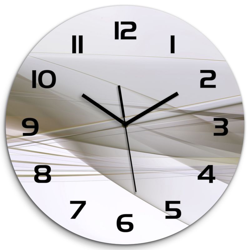 Zegar szklany Tulup Abstrakcja czarne wskazówki fi30 cm cichy 1 szt.