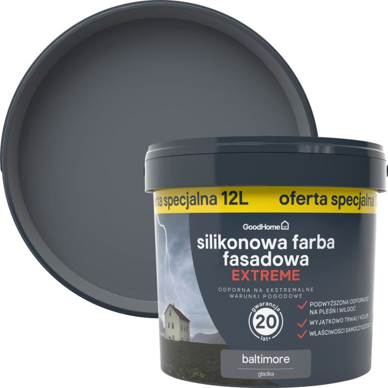 Farba elewacyjna GoodHome Baltimore Premium 12 l