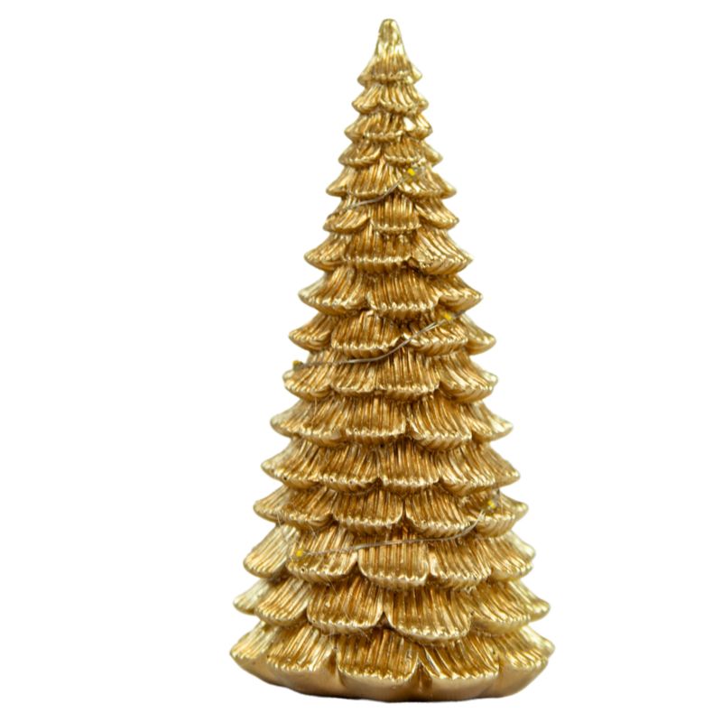 Choinka LED EDANTI Złota Świecąca Figurka 15,5 cm Dekoracja Świąteczna Na Baterie 1 szt.