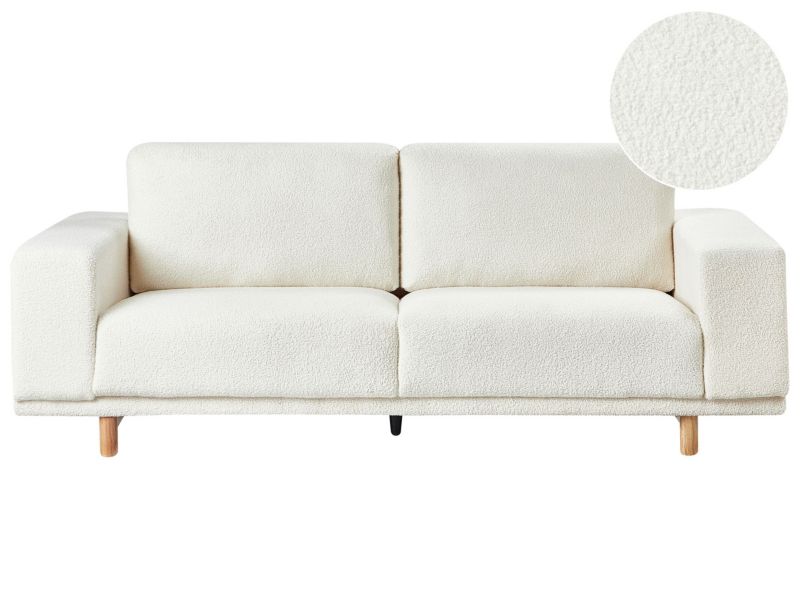 Sofa boucle 3-osobowa złamana biel Nivala 1 szt.