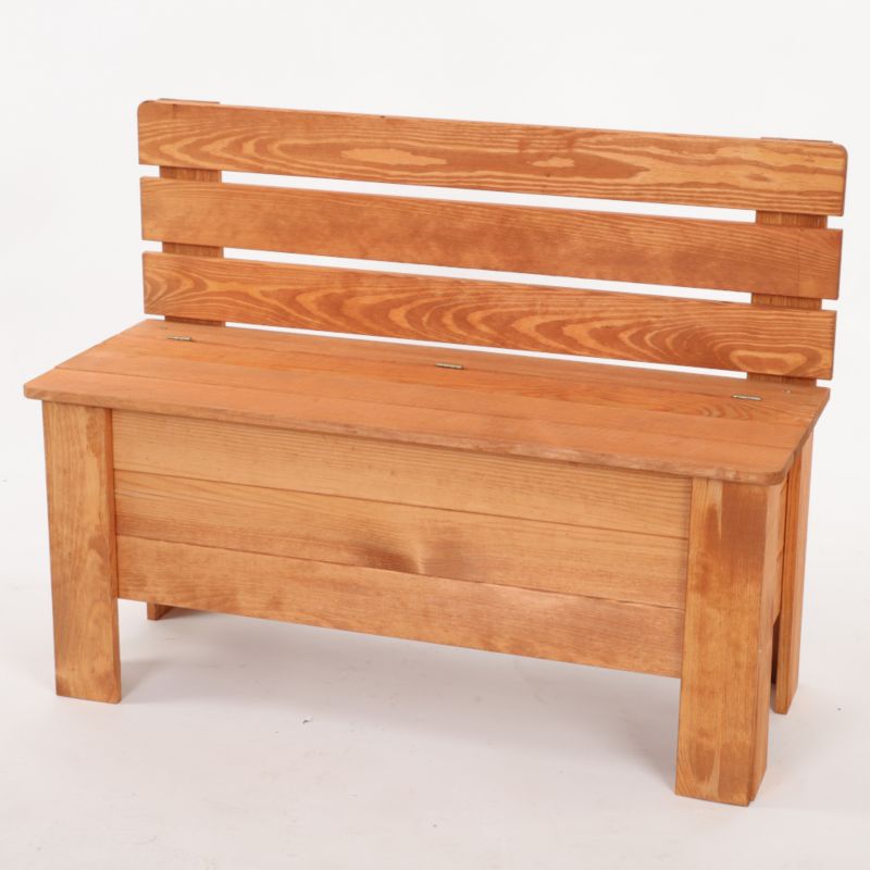 Ławka ogrodowa drewniana MODO24 z oparciem i pojemnikiem eko 1 szt.