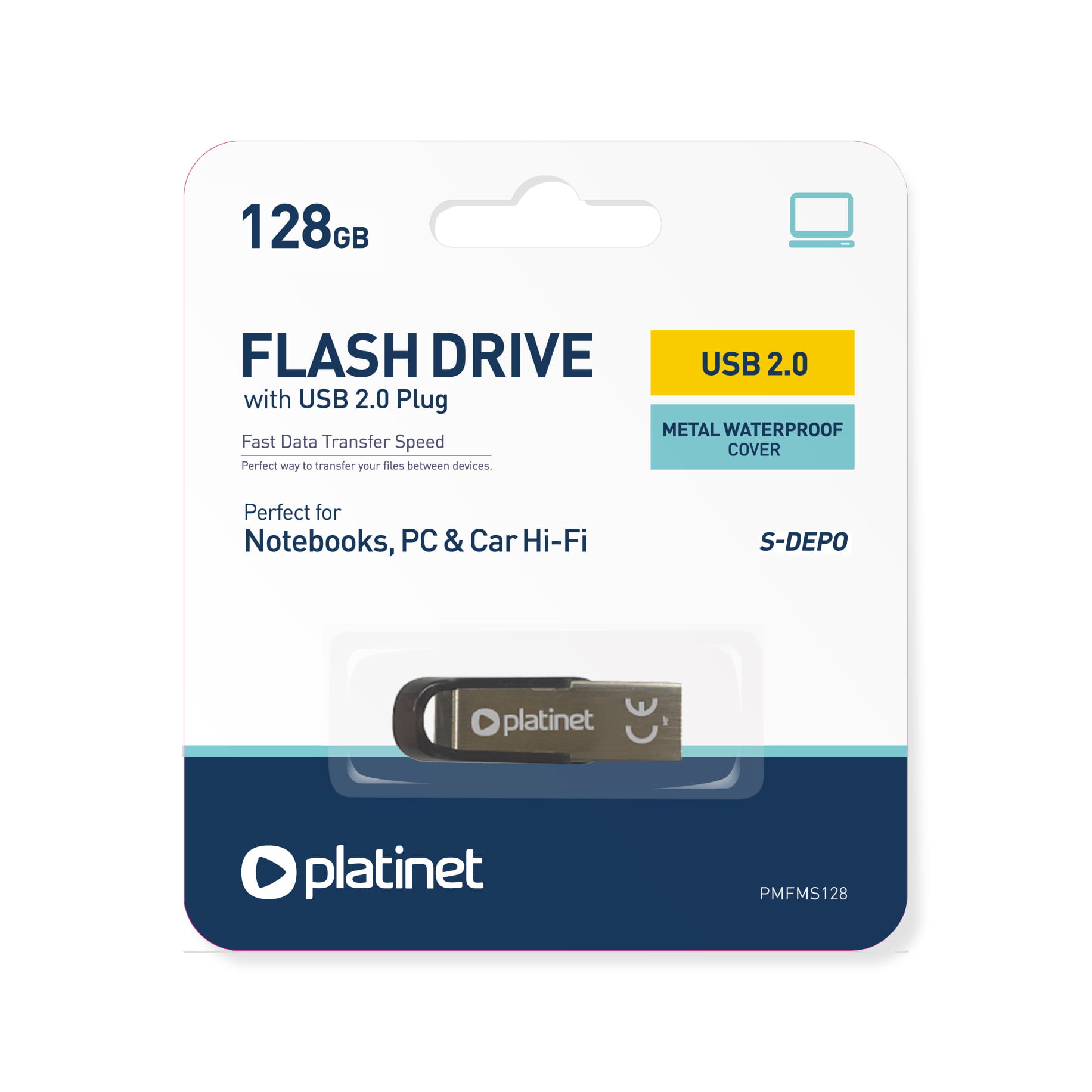PLATINET USB Pendrive 128GB METAL 45680 PMFMS128 S-DEPO - Henryx24