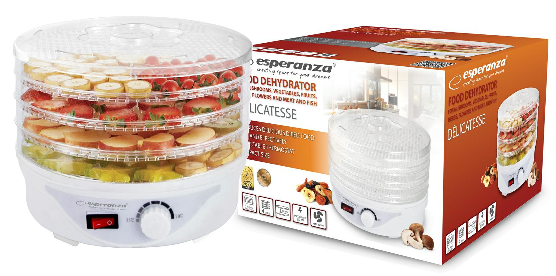 ESPERANZA Suszarka do owoców EKD003 DELICATESSE grzybów - Henryx24