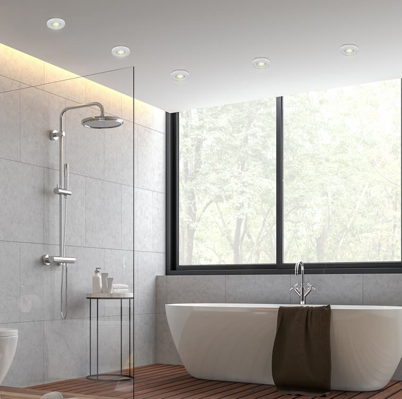 Biała oprawa stropowa okrągła hermetyczna do łazienki SH-06 IP65