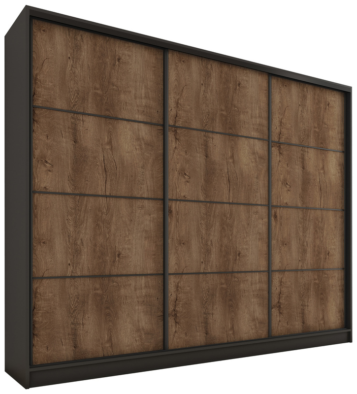 Pojemna szafa przesuwna 250 cm LOFT MAX dąb lefkas