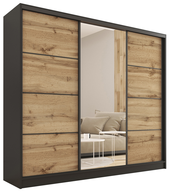 Szafa przesuwna 200 cm dąb wotan LOFT