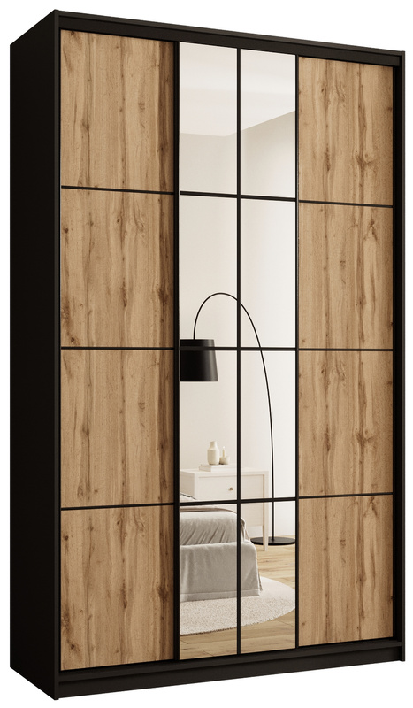 Wysoka szafa przesuwna z lustrem 150 cm do sypialni EDGE MAX