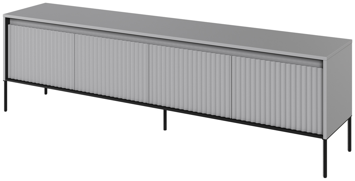 Szafka RTV z ryflowanymi frontami na wysokich nóżkach 193 cm TREND