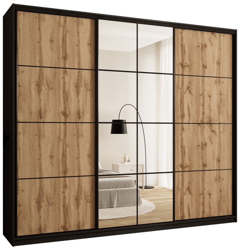 Szafa przesuwna z lustrem 280 cm do sypialni EDGE MAX