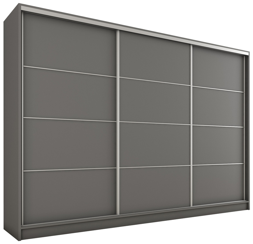 Pojemna grafitowa szafa przesuwna do sypialni 280 cm TOP