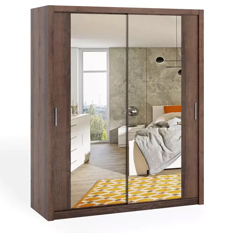 Szafa przesuwna z lustrami 180 cm Dąb monastery BELLA