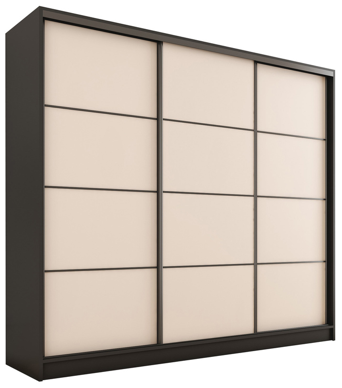 Duża szafa przesuwna do przedpokoju 200 cm LOFT beż piaskowy