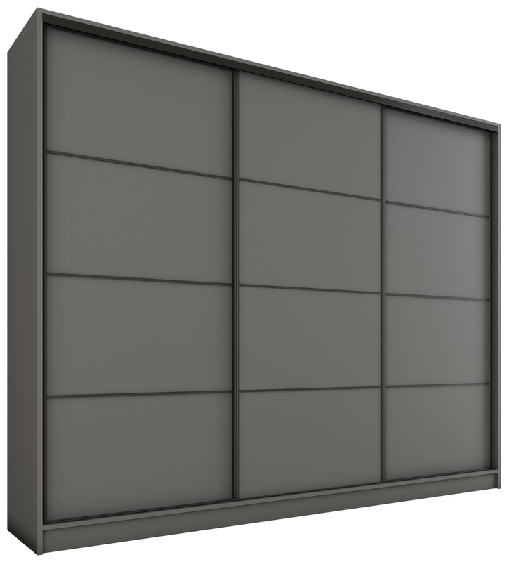 Szafa przesuwna 280 cm do sypialni LOFT MAX grafitowa