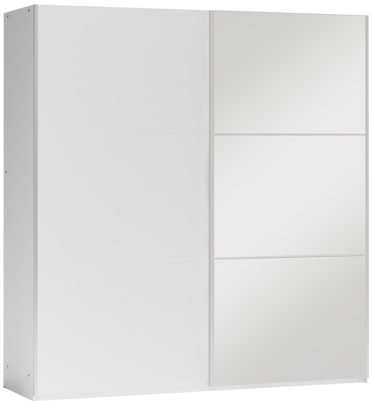 Biała dwudrzwiowa szafa przesuwna z lustrem 150 cm VASCO