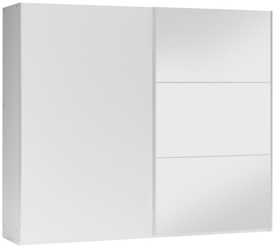 Duża biała dwudrzwiowa szafa przesuwna z lustrem 250 cm VASCO