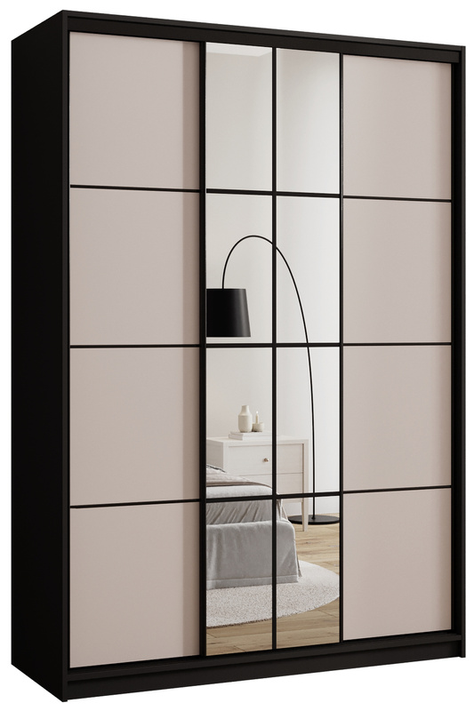 Nowoczesna szafa przesuwna 150 cm z lustrem do sypialni EDGE