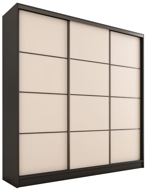 Beżowa szafa przesuwna do sypialni 200 cm LOFT MAX