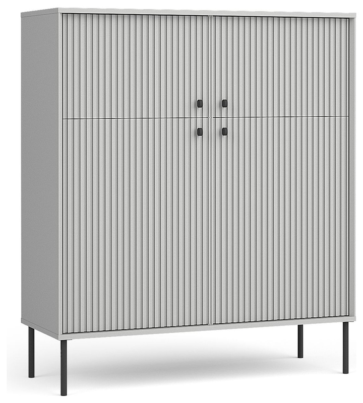 Kredens do salonu IRYS nowoczesny czterodrzwiowy szary