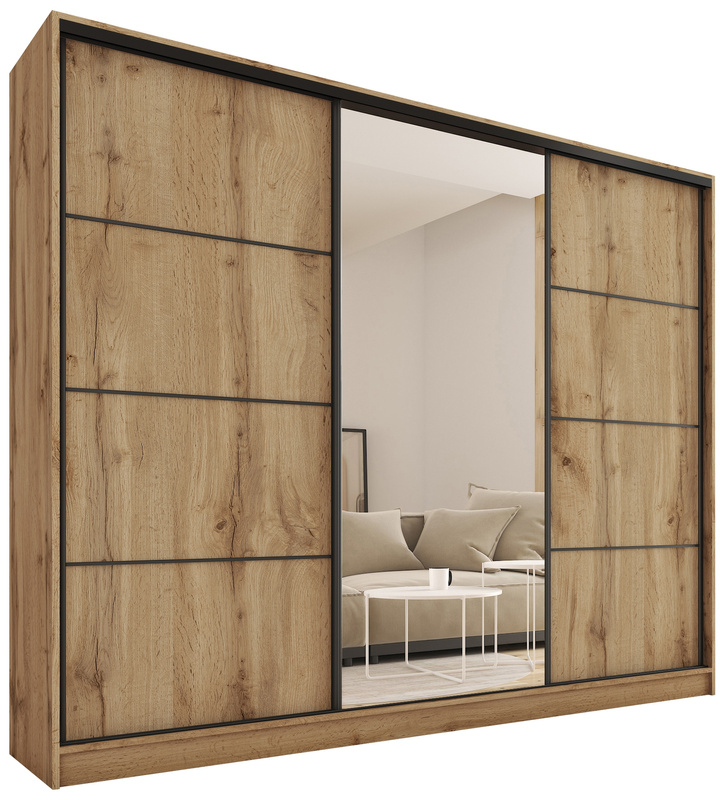 Pojemna szafa przesuwna z lustrem 250 cm LOFT MAX