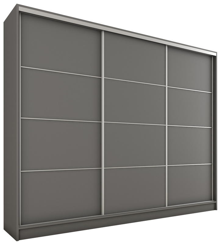 Duża grafitowa szafa przesuwna do sypialni 250 cm TOP MAX