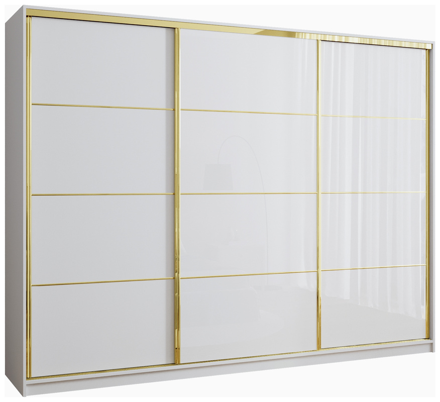 Szafa garderoba przesuwna 280 cm GOLD NEW połysk