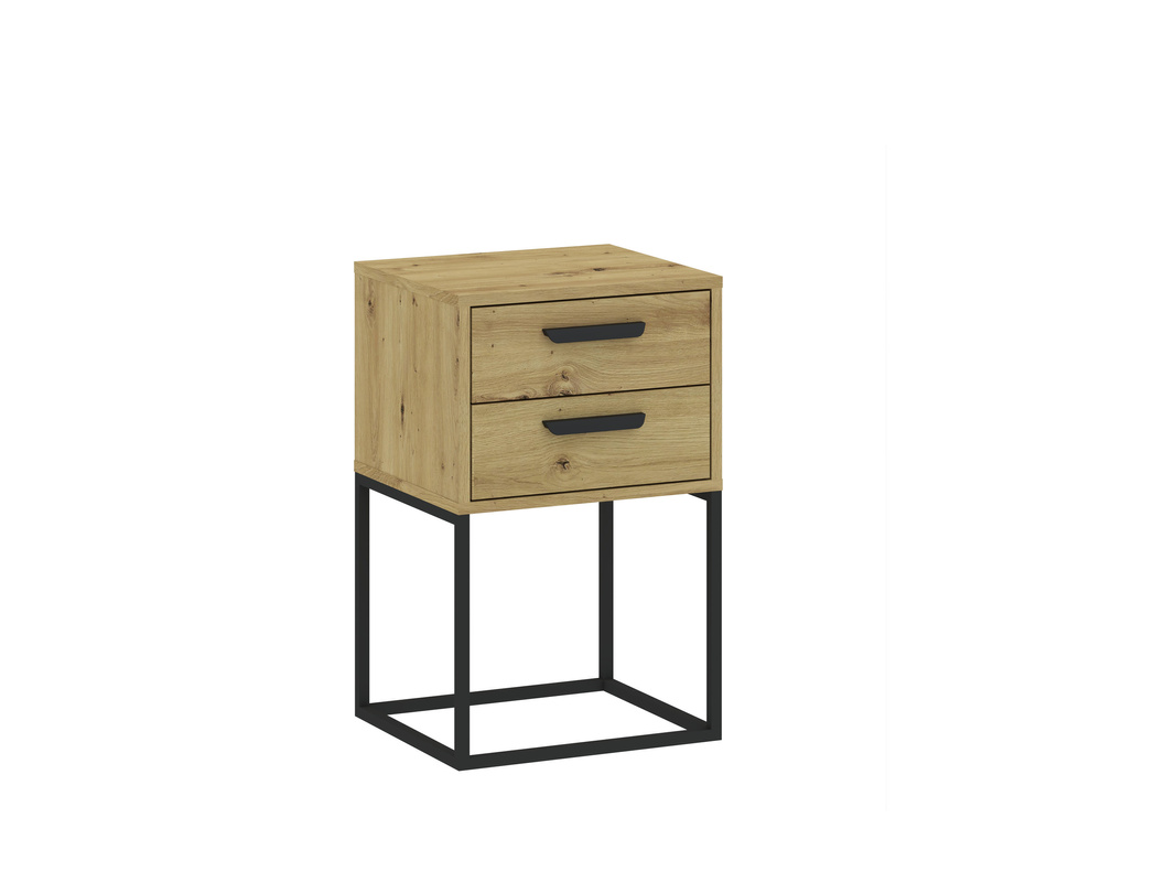 Nowoczesna szafka nocna 40 cm do sypialni z szufladami COTTA dąb artisan