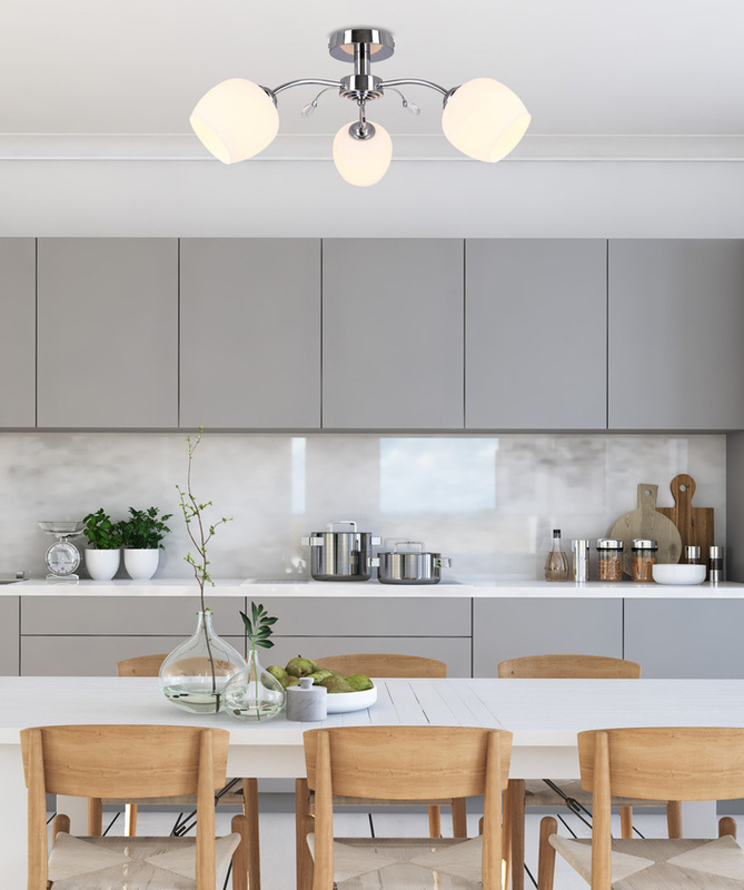 Szara lampa wisząca sufitowa do salonu Estar metal szkło