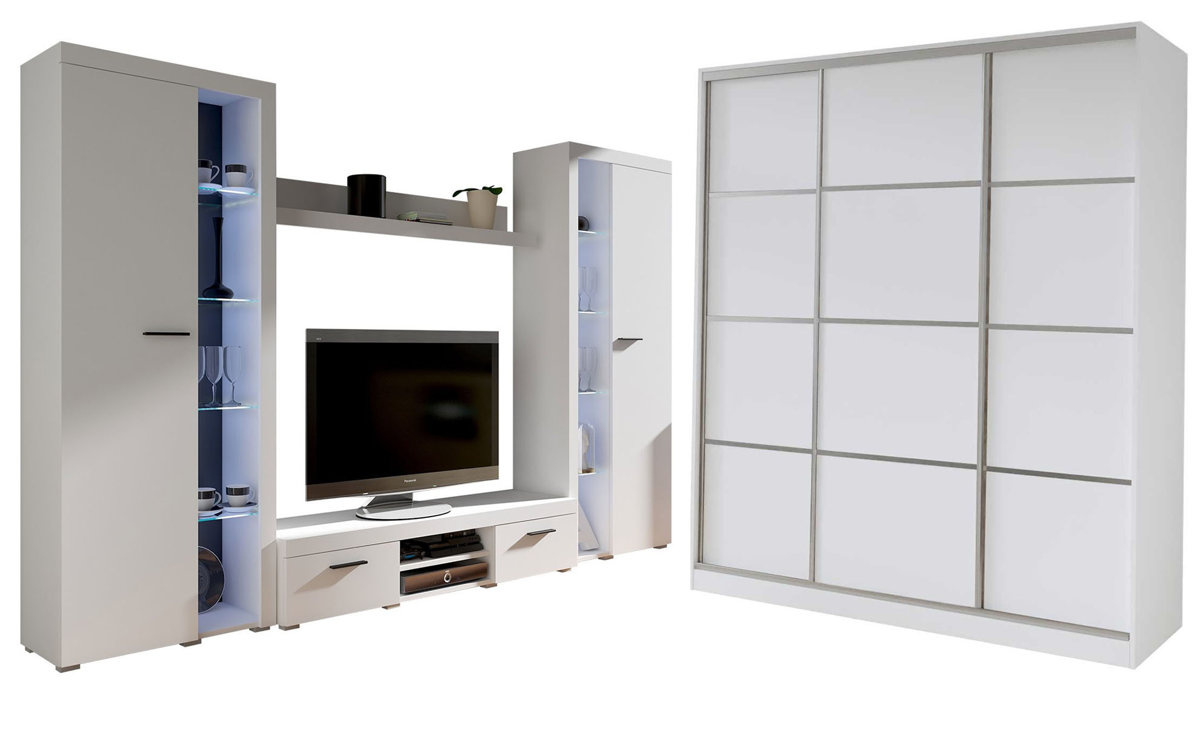 Meblościanka do salonu SAMBA BIG Szafa przesuwna TOP 180