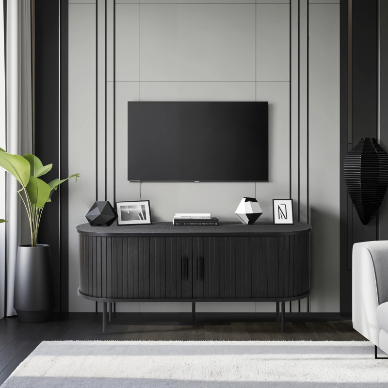Czarna szafka RTV 120 cm pod telewizor do salonu TRISH