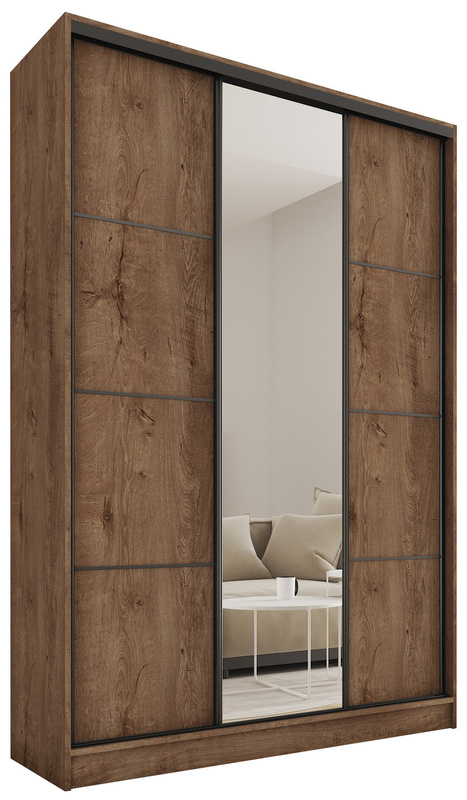 Pojemna szafa przesuwna z lustrem 150 cm LOFT MAX