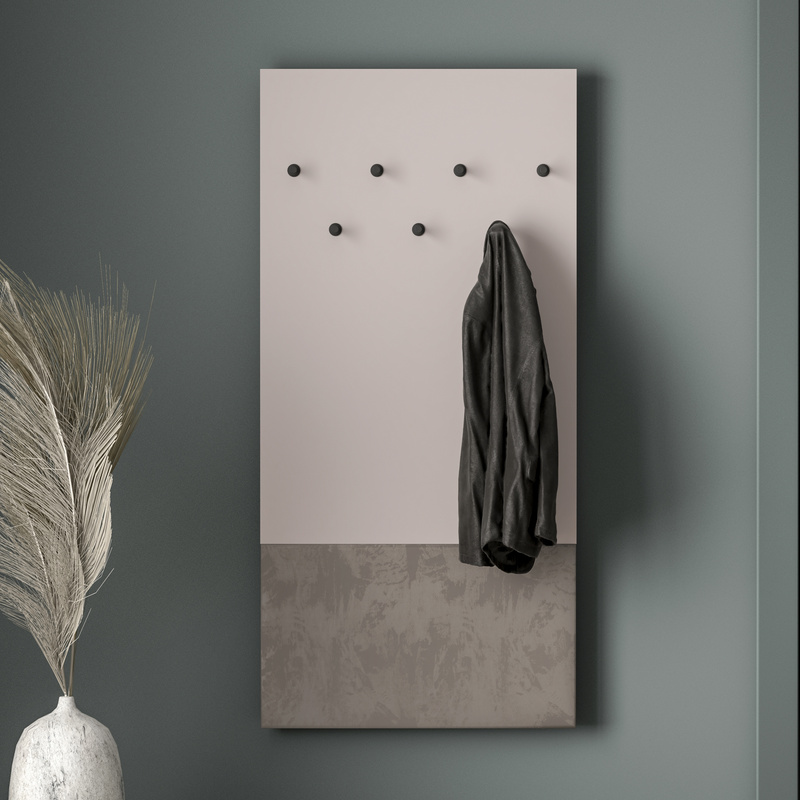 Panel tapicerowany ścienny do przedpokoju z uchwytami VOCO kaszmir