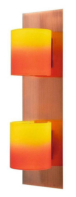 Miedziany kinkiet ścienny listwa podwójna do salonu Ambra 2xG9