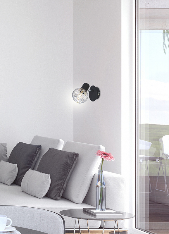 Czarny kinkiet nad lustro do łazienki OSLOK metal chrom