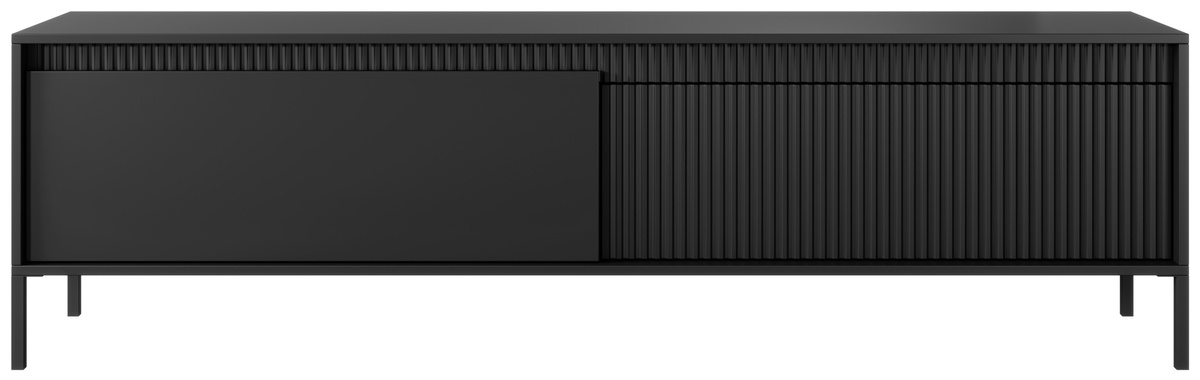 Nowoczesna czarna szafka RTV pod telewizor 187 cm do salonu SAREVO
